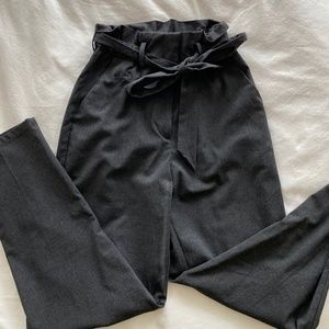H&M grey paperbag dress pants